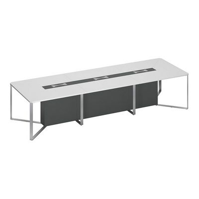 Speech СП 106 БП АР АР ХР (Белый премиум/Антрацит премиум) Стол для переговоров составной 3-секционный