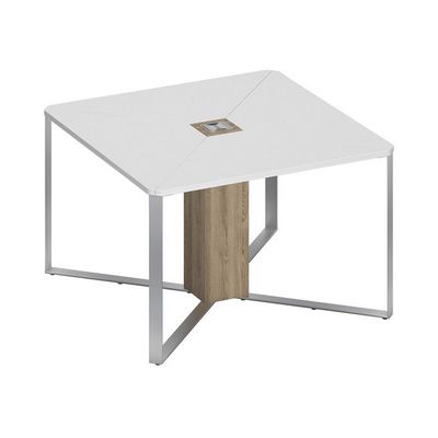 Speech СП 101 БП ДС ДС ХР (Белый премиум/Дуб гладстоун светлый) Стол для переговоров 1-секционный