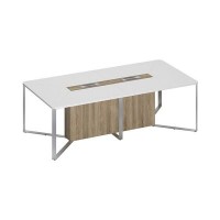 Speech СП 102 БП ДС ДС ХР (Белый премиум/Дуб гладстоун светлый) Стол для переговоров составной 2-секционный