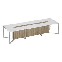 Speech СП 105 БП ДС ДС ХР (Белый премиум/Дуб гладстоун светлый) Стол для переговоров составной 3-секционный
