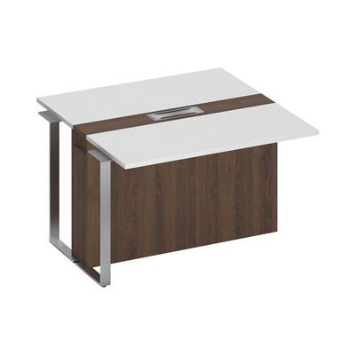 Speech СП 108 БП ДГ ДГ ХР (Белый премиум/Дуб гладстоун темный) Секция стола для переговоров промежуточная