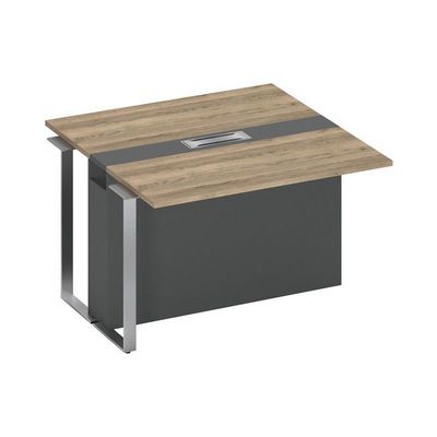 Speech СП 109 ДС АР АР ХР (Дуб гладстоун светлый/Антрацит премиум) Секция стола для переговоров промежуточная