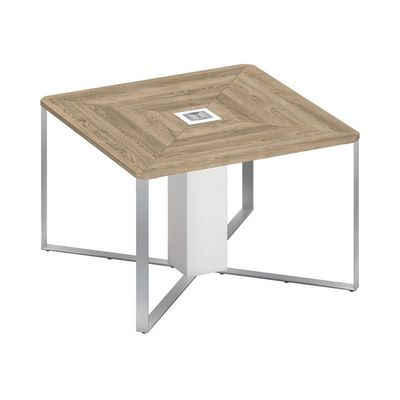 Speech СП 101 ДС БП БП ХР (Дуб гладстоун светлый/Белый премиум) Стол для переговоров 1-секционный