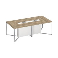 Speech СП 103 ДС БП БП ХР (Дуб гладстоун светлый/Белый премиум) Стол для переговоров составной 2-секционный