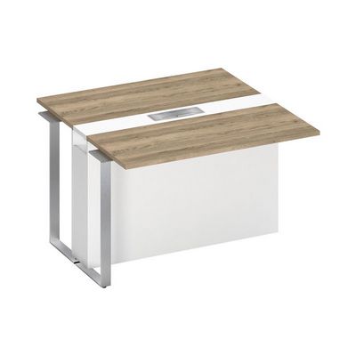 Speech СП 110 ДС БП БП ХР (Дуб гладстоун светлый/Белый премиум) Секция стола для переговоров промежуточная