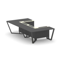 Steel Meet KM-PR.B.SP-07P (Антрацит/Ваниль/Антрацит) Стол переговорный П-образный