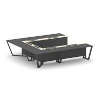 Steel Meet KM-PR.B.SP-11P (Антрацит/Ваниль/Антрацит) Стол переговорный П-образный