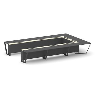 Steel Meet KM-PR.B.SP-15P (Антрацит/Ваниль/Антрацит) Стол переговорный П-образный