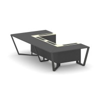 Steel Meet KMK-PR.B.SP-07P (Антрацит/Ваниль/Антрацит) Стол переговорный П-образный