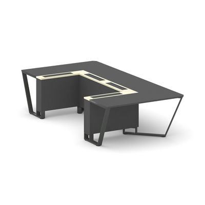 Steel Meet KMK-PR.B.SP-07P (Антрацит/Ваниль/Антрацит) Стол переговорный П-образный