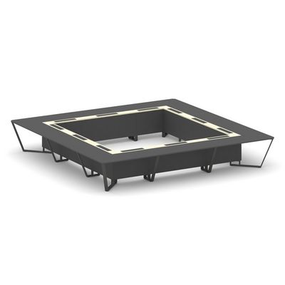 Стил Мит KMK-PR.B.SP-24K (Антрацит/Ваниль/Антрацит) Стол переговорный квадратный