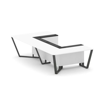 Steel Meet KM-PR.B.SP-07P (Белый бриллиант/Графит/Антрацит) Стол переговорный П-образный