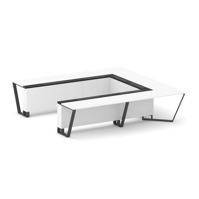 Steel Meet KM-PR.B.SP-11P (Белый бриллиант/Графит/Антрацит) Стол переговорный П-образный