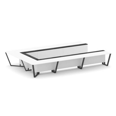 Steel Meet KM-PR.B.SP-15P (Белый бриллиант/Графит/Антрацит) Стол переговорный П-образный