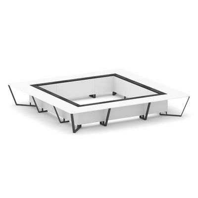 Steel Meet KM-PR.B.SP-24K (Белый бриллиант/Графит/Антрацит) Стол переговорный квадратный