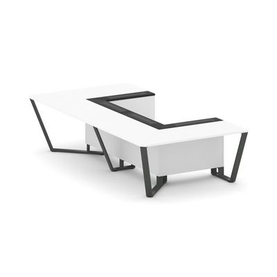 Steel Meet KMK-PR.B.SP-07P (Белый бриллиант/Графит/Антрацит) Стол переговорный П-образный