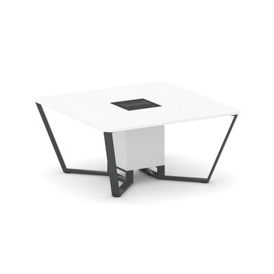 Steel Meet KMK-PR.B.SP-08 (Белый бриллиант/Графит/Антрацит) Стол переговорный квадратный