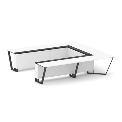 Steel Meet KMK-PR.B.SP-11P (Белый бриллиант/Графит/Антрацит) Стол переговорный П-образный