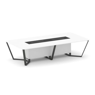 Стил Мит KMK-PR.B.SP-12 (Белый бриллиант/Графит/Антрацит) Стол переговорный прямоугольный