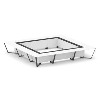 Steel Meet KMK-PR.B.SP-24K (Белый бриллиант/Графит/Антрацит) Стол переговорный квадратный