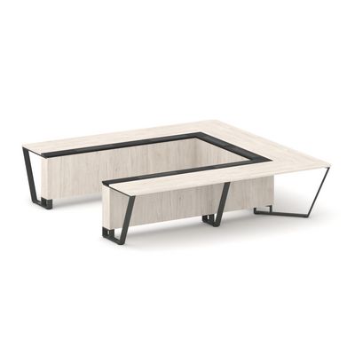 Steel Meet KM-PR.B.SP-11P (Денвер светлый/Графит/Антрацит) Стол переговорный П-образный