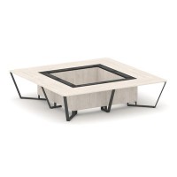 Steel Meet KM-PR.B.SP-16K (Денвер светлый/Графит/Антрацит) Стол переговорный квадратный