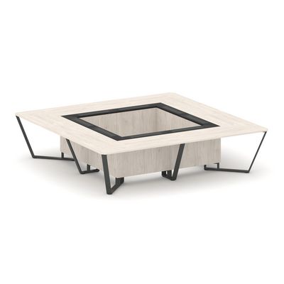 Steel Meet KM-PR.B.SP-16K (Денвер светлый/Графит/Антрацит) Стол переговорный квадратный