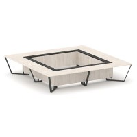 Steel Meet KM-PR.B.SP-20K2 (Денвер светлый/Графит/Антрацит) Стол переговорный квадратный