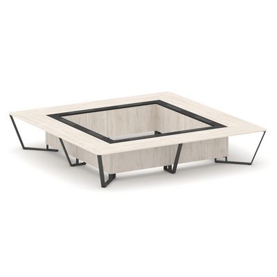 Steel Meet KM-PR.B.SP-20K2 (Денвер светлый/Графит/Антрацит) Стол переговорный квадратный