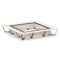 Steel Meet KM-PR.B.SP-24K (Денвер светлый/Графит/Антрацит) Стол переговорный квадратный