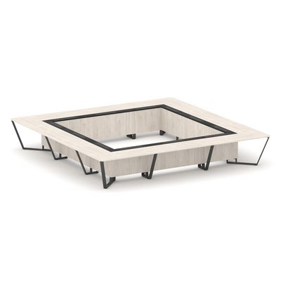 Steel Meet KM-PR.B.SP-24K (Денвер светлый/Графит/Антрацит) Стол переговорный квадратный