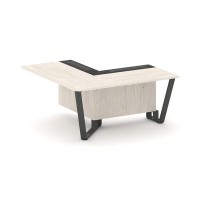 Steel Meet KM-PR.B.SPPOU-16(L) (Денвер светлый/Графит/Антрацит) Проходной угловой модуль левый