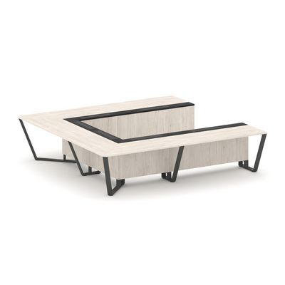 Steel Meet KMK-PR.B.SP-11P (Денвер светлый/Графит/Антрацит) Стол переговорный П-образный