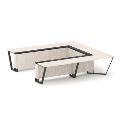 Steel Meet KMK-PR.B.SP-11P (Денвер светлый/Графит/Антрацит) Стол переговорный П-образный