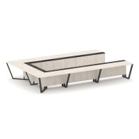 Steel Meet KMK-PR.B.SP-15P (Денвер светлый/Графит/Антрацит) Стол переговорный П-образный