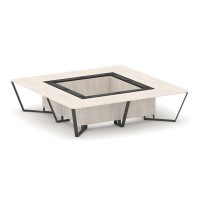 Steel Meet KMK-PR.B.SP-16K (Денвер светлый/Графит/Антрацит) Стол переговорный квадратный