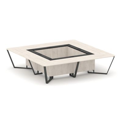 Steel Meet KMK-PR.B.SP-16K (Денвер светлый/Графит/Антрацит) Стол переговорный квадратный