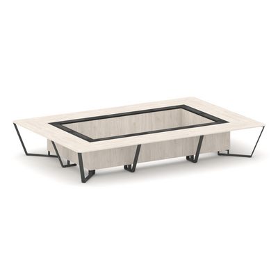 Steel Meet KMK-PR.B.SP-20K (Денвер светлый/Графит/Антрацит) Стол переговорный прямоугольный