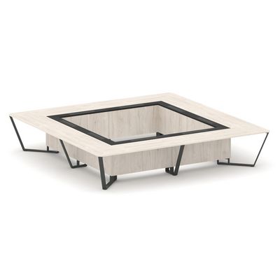 Steel Meet KMK-PR.B.SP-20K2 (Денвер светлый/Графит/Антрацит) Стол переговорный квадратный