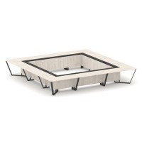 Steel Meet KMK-PR.B.SP-24K (Денвер светлый/Графит/Антрацит) Стол переговорный квадратный