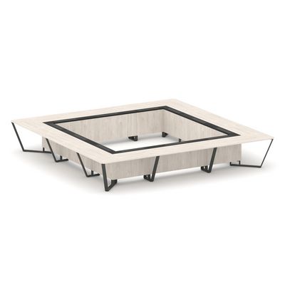 Steel Meet KMK-PR.B.SP-24K (Денвер светлый/Графит/Антрацит) Стол переговорный квадратный