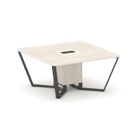 Steel Meet KM-PR.B.SP-08 (Денвер светлый/Ваниль/Антрацит) Стол переговорный квадратный