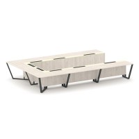 Steel Meet KM-PR.B.SP-15P (Денвер светлый/Ваниль/Антрацит) Стол переговорный П-образный