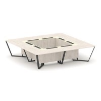 Steel Meet KM-PR.B.SP-16K (Денвер светлый/Ваниль/Антрацит) Стол переговорный квадратный