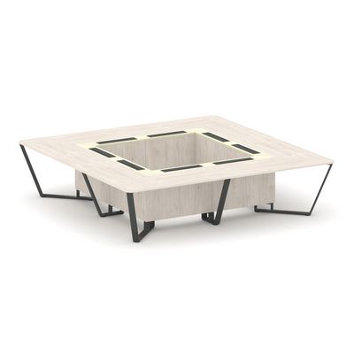 Steel Meet KM-PR.B.SP-16K (Денвер светлый/Ваниль/Антрацит) Стол переговорный квадратный