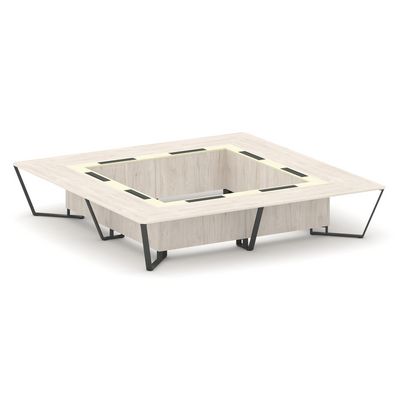 Steel Meet KM-PR.B.SP-20K2 (Денвер светлый/Ваниль/Антрацит) Стол переговорный квадратный