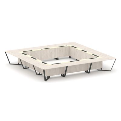 Steel Meet KM-PR.B.SP-24K (Денвер светлый/Ваниль/Антрацит) Стол переговорный квадратный