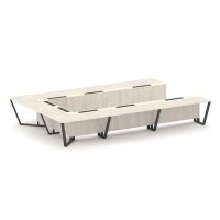 Steel Meet KMK-PR.B.SP-15P (Денвер светлый/Ваниль/Антрацит) Стол переговорный П-образный