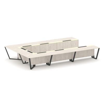 Steel Meet KMK-PR.B.SP-15P (Денвер светлый/Ваниль/Антрацит) Стол переговорный П-образный