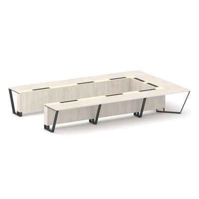 Steel Meet KMK-PR.B.SP-15P (Денвер светлый/Ваниль/Антрацит) Стол переговорный П-образный